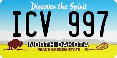 ND license plate ICV997