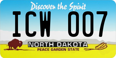 ND license plate ICW007