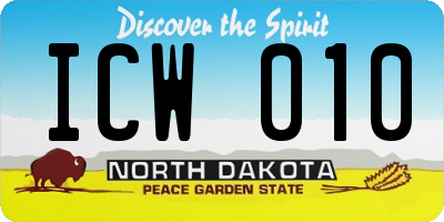 ND license plate ICW010