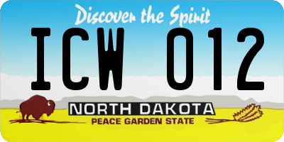 ND license plate ICW012