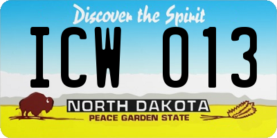 ND license plate ICW013