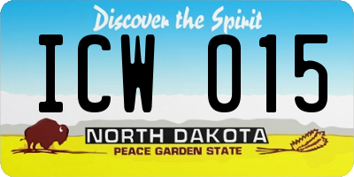 ND license plate ICW015