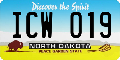 ND license plate ICW019