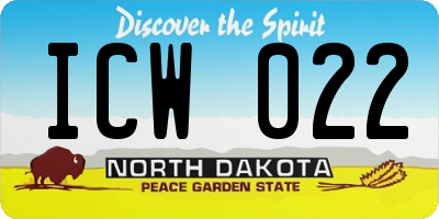 ND license plate ICW022