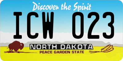 ND license plate ICW023