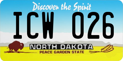 ND license plate ICW026