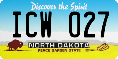 ND license plate ICW027