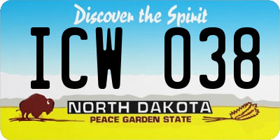 ND license plate ICW038