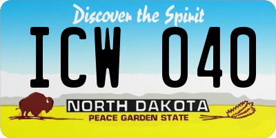 ND license plate ICW040