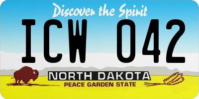 ND license plate ICW042