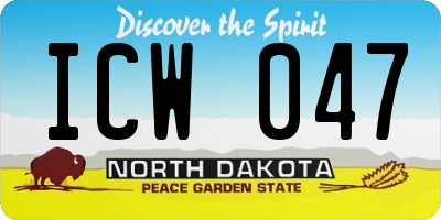 ND license plate ICW047