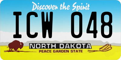 ND license plate ICW048