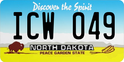 ND license plate ICW049