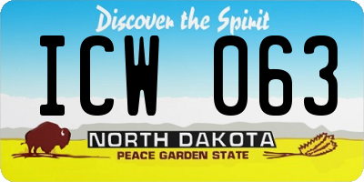 ND license plate ICW063