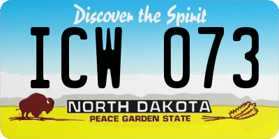 ND license plate ICW073