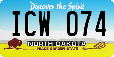 ND license plate ICW074