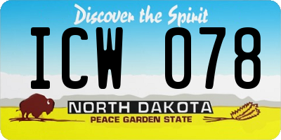 ND license plate ICW078