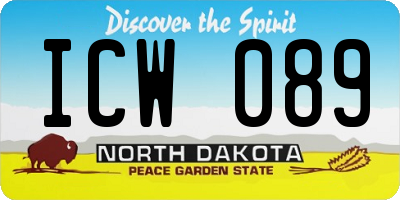 ND license plate ICW089