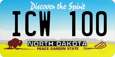 ND license plate ICW100