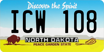 ND license plate ICW108