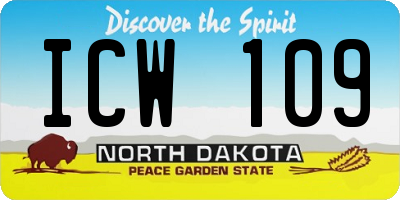 ND license plate ICW109