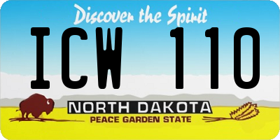 ND license plate ICW110