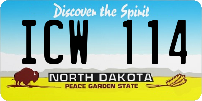 ND license plate ICW114