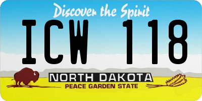ND license plate ICW118