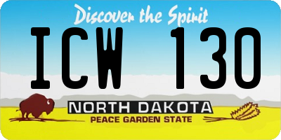 ND license plate ICW130
