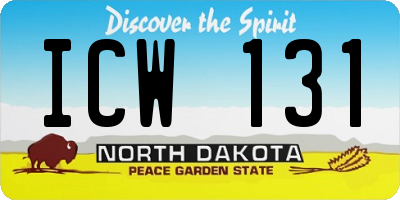 ND license plate ICW131