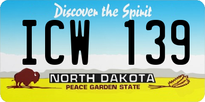 ND license plate ICW139