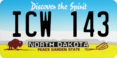 ND license plate ICW143