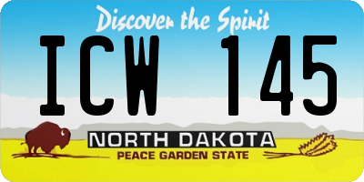 ND license plate ICW145
