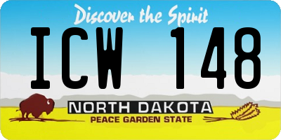 ND license plate ICW148