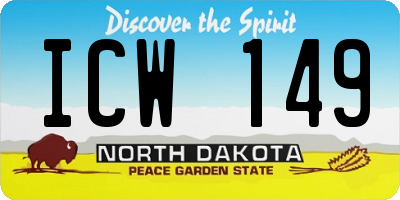 ND license plate ICW149