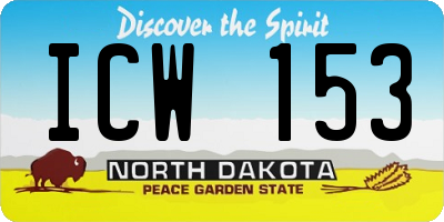 ND license plate ICW153