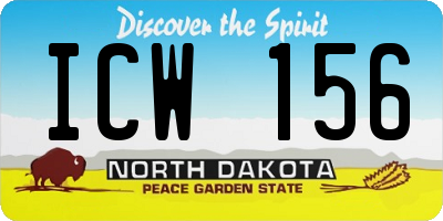 ND license plate ICW156