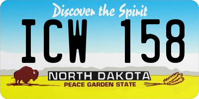 ND license plate ICW158