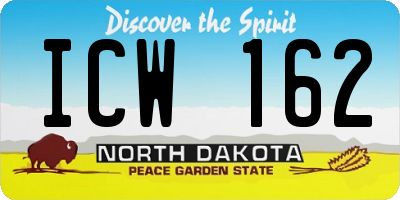 ND license plate ICW162