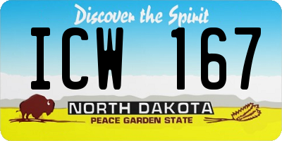 ND license plate ICW167