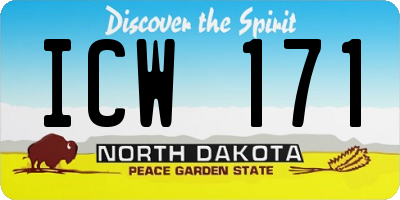 ND license plate ICW171