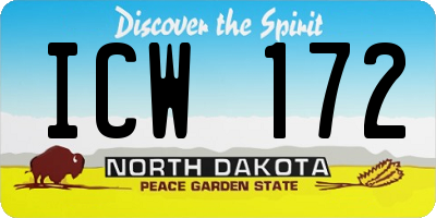 ND license plate ICW172