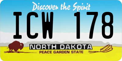 ND license plate ICW178
