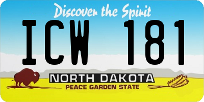 ND license plate ICW181