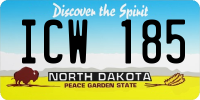 ND license plate ICW185