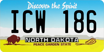 ND license plate ICW186