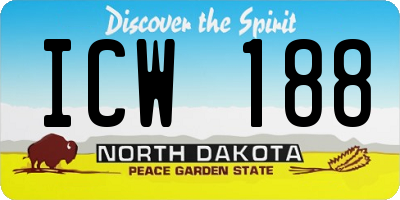 ND license plate ICW188