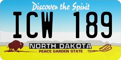 ND license plate ICW189