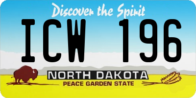ND license plate ICW196