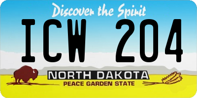 ND license plate ICW204